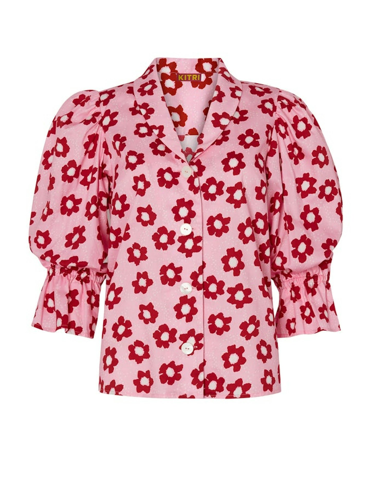 Kitri, Bretta Pink Floral Cotton Top, WAS £85 NOW £65