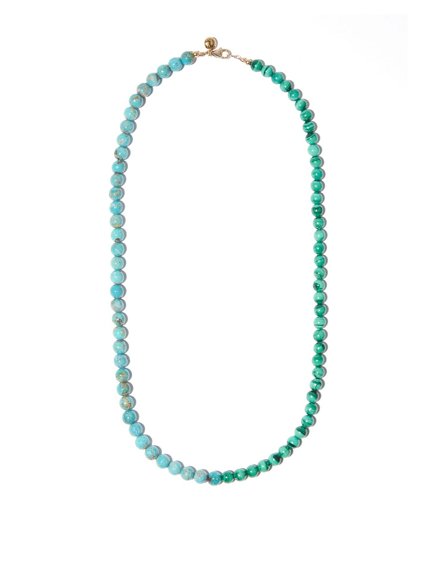 Fry Powers, Turquoise & Malachite 14kt Gold-Plated Necklace, £595