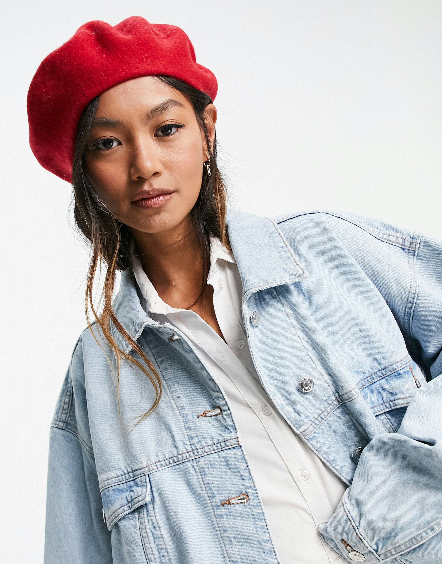ASOS DESIGN wool beret with improved fit in red
