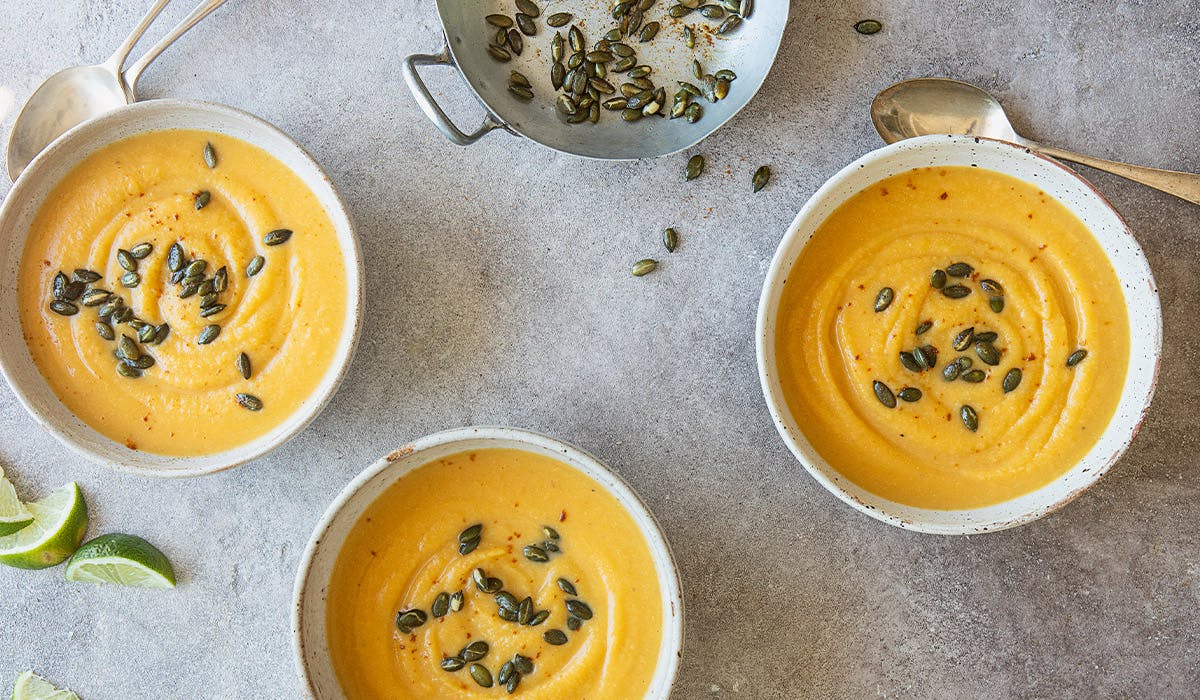 The Hairy Bikers squash, lime and chilli soup recipe Wellbeing Yours
