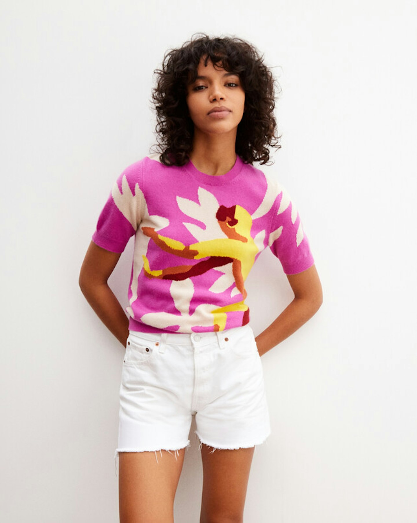 Eric Bompard, Short-Sleeved Monkey Intarsia Crew-Neck Pullover, £225