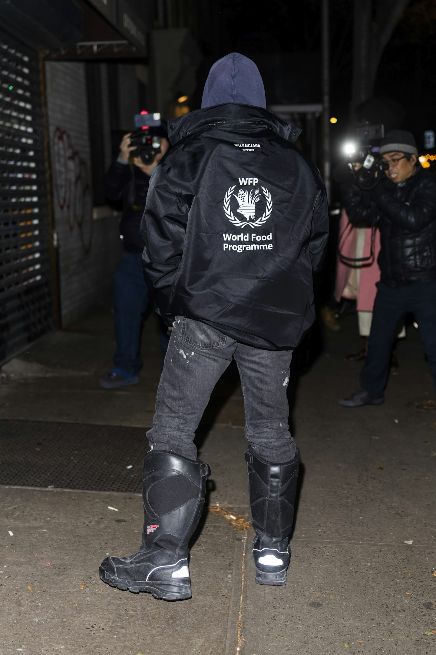 Kanye West wearing Balenciaga in New York