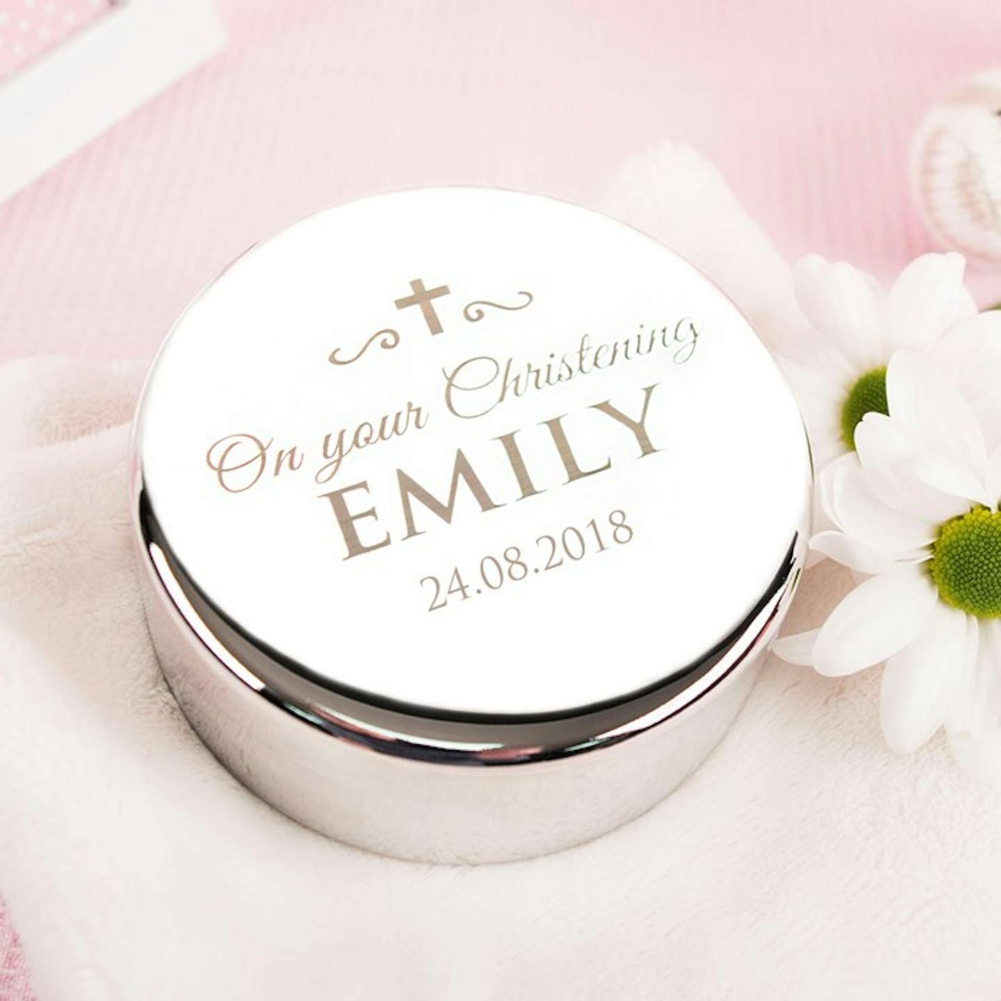Engraved Circular Trinket Box