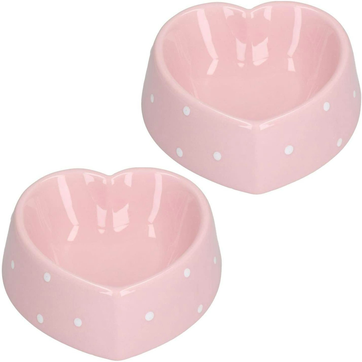 AB Tools Two Pink Heart Small Pet Bowl 15cm/300ml