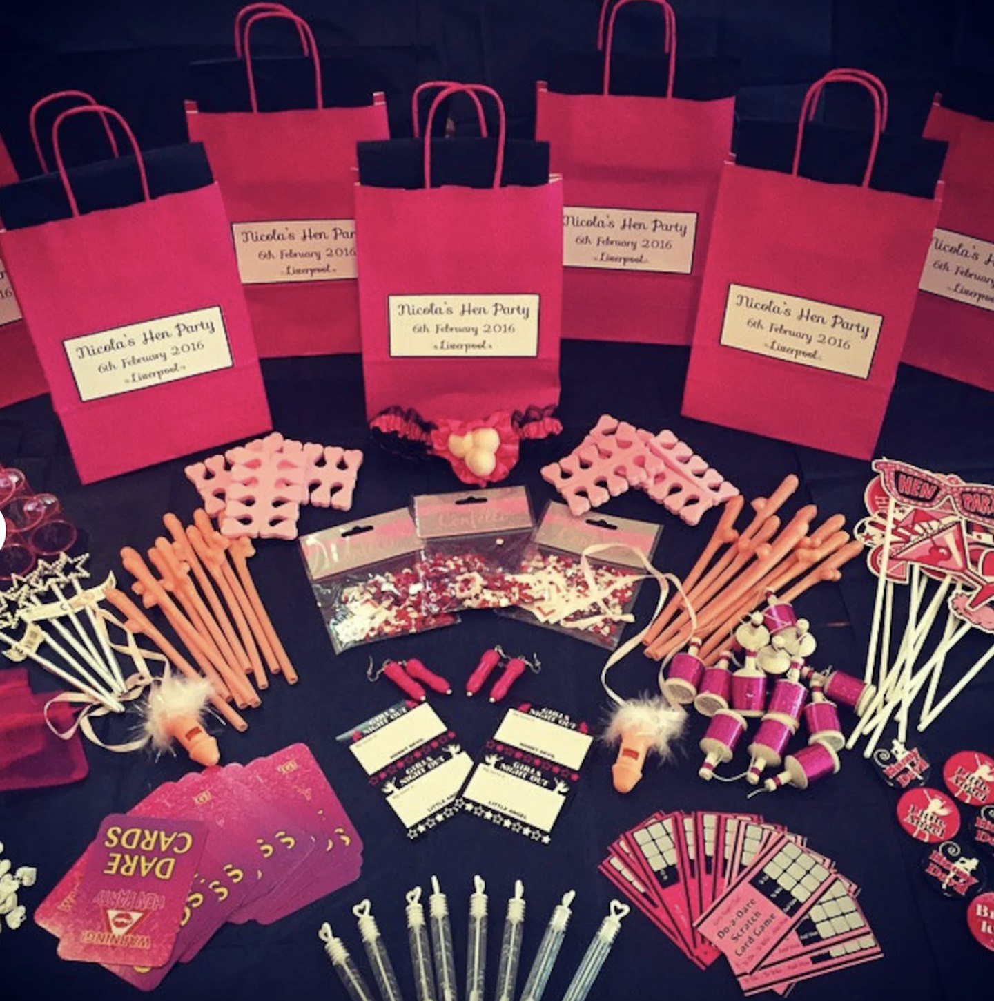 Hen party pre filled gift bags - Personalised