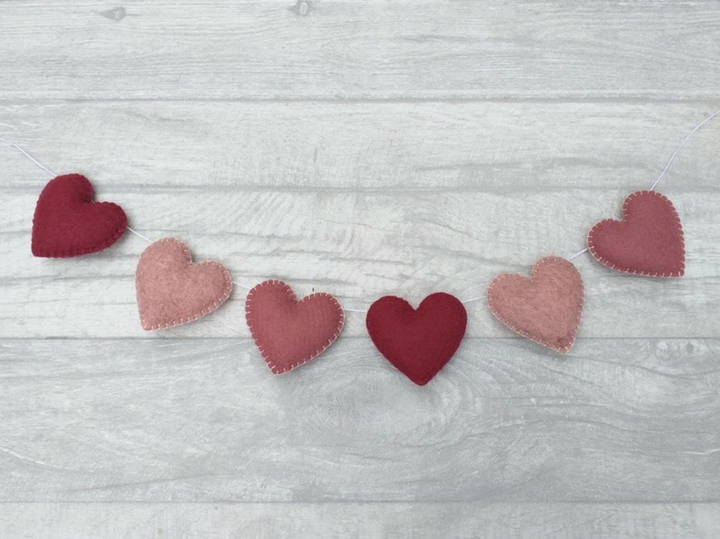 Valentine's bunting, felt heart garland