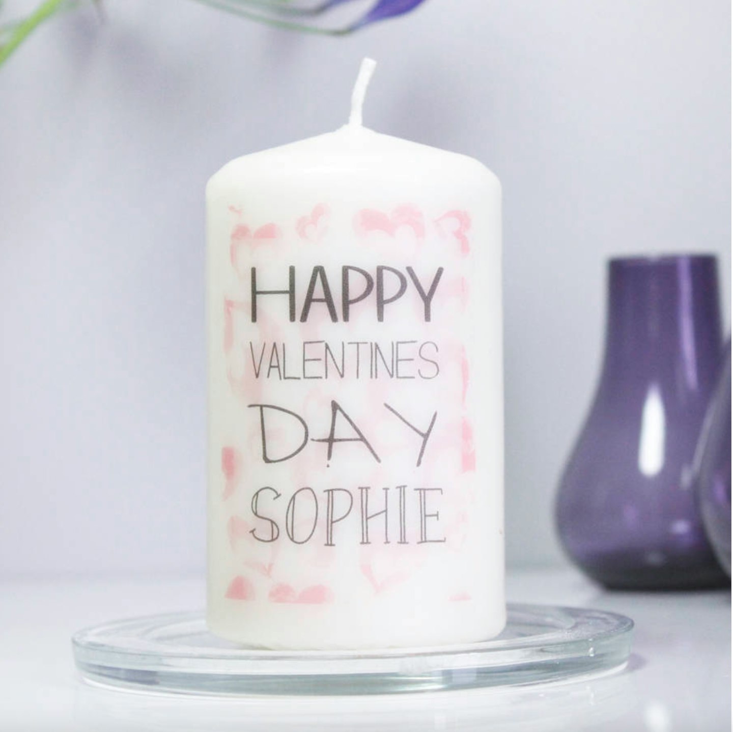 Personalised Valentines Day Candle