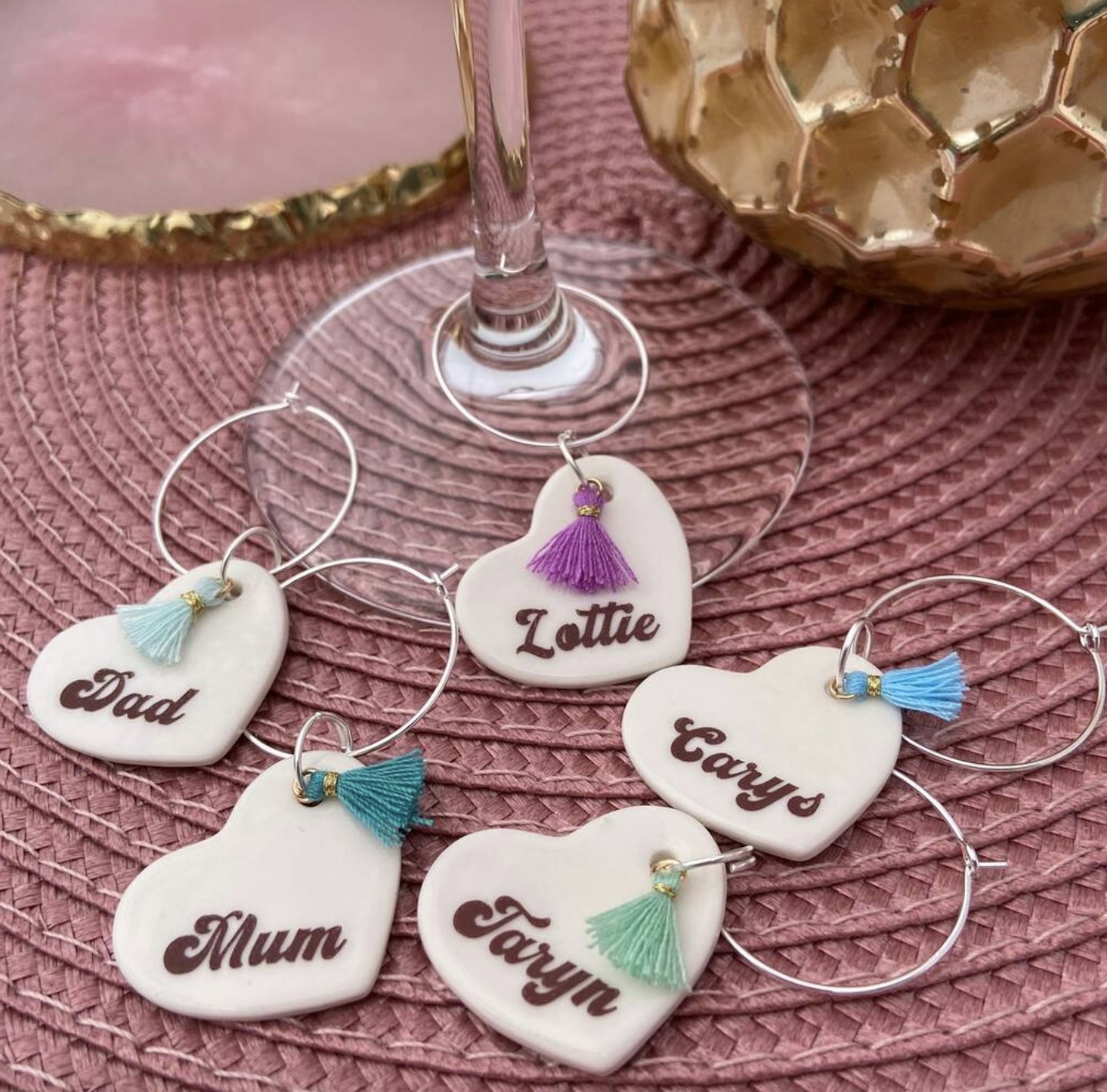 Personalised Hen Party Glass Charms