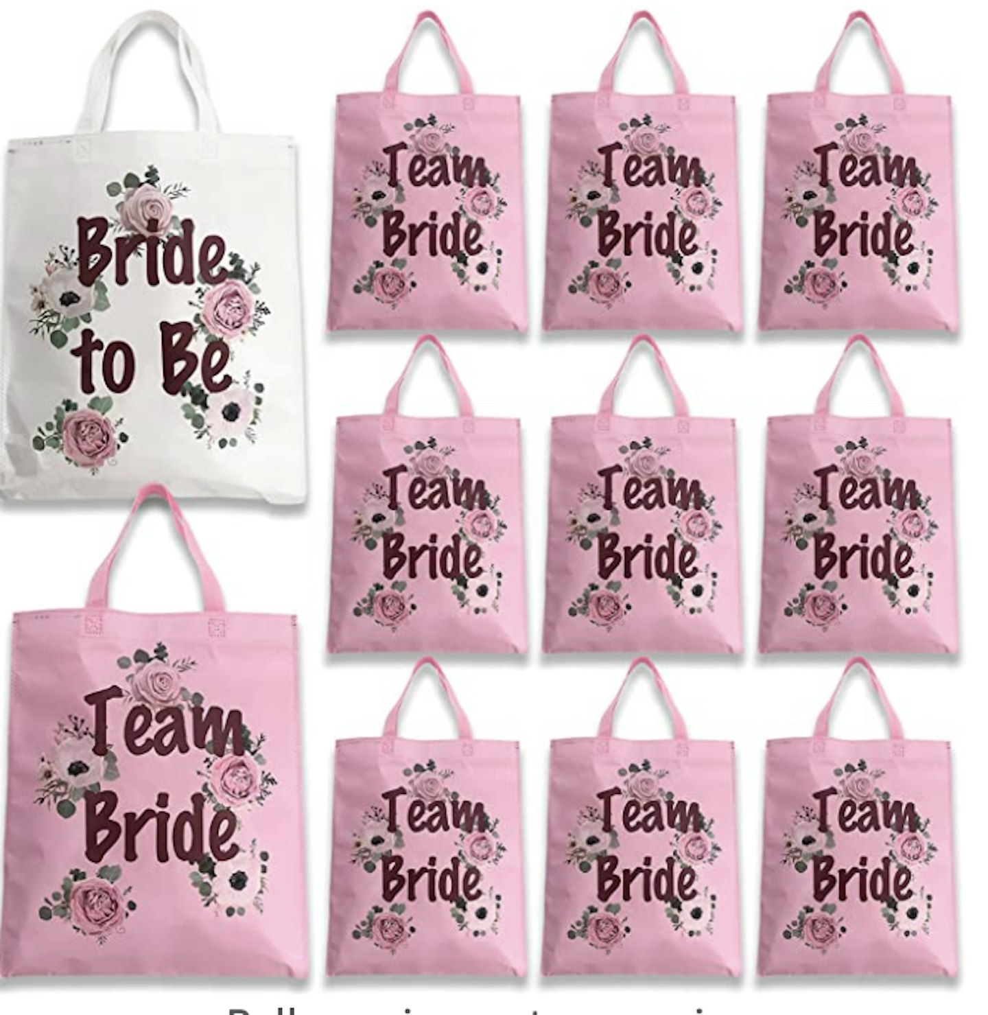 Modern Heart Team Bride Tote Bags