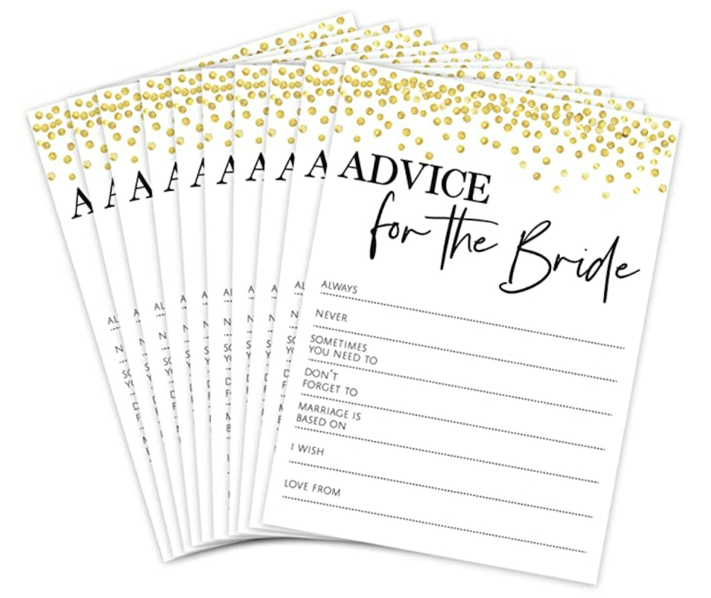 Huxters Hen Party Accessories – 20 Pcs Advice for The Bride Card Games
