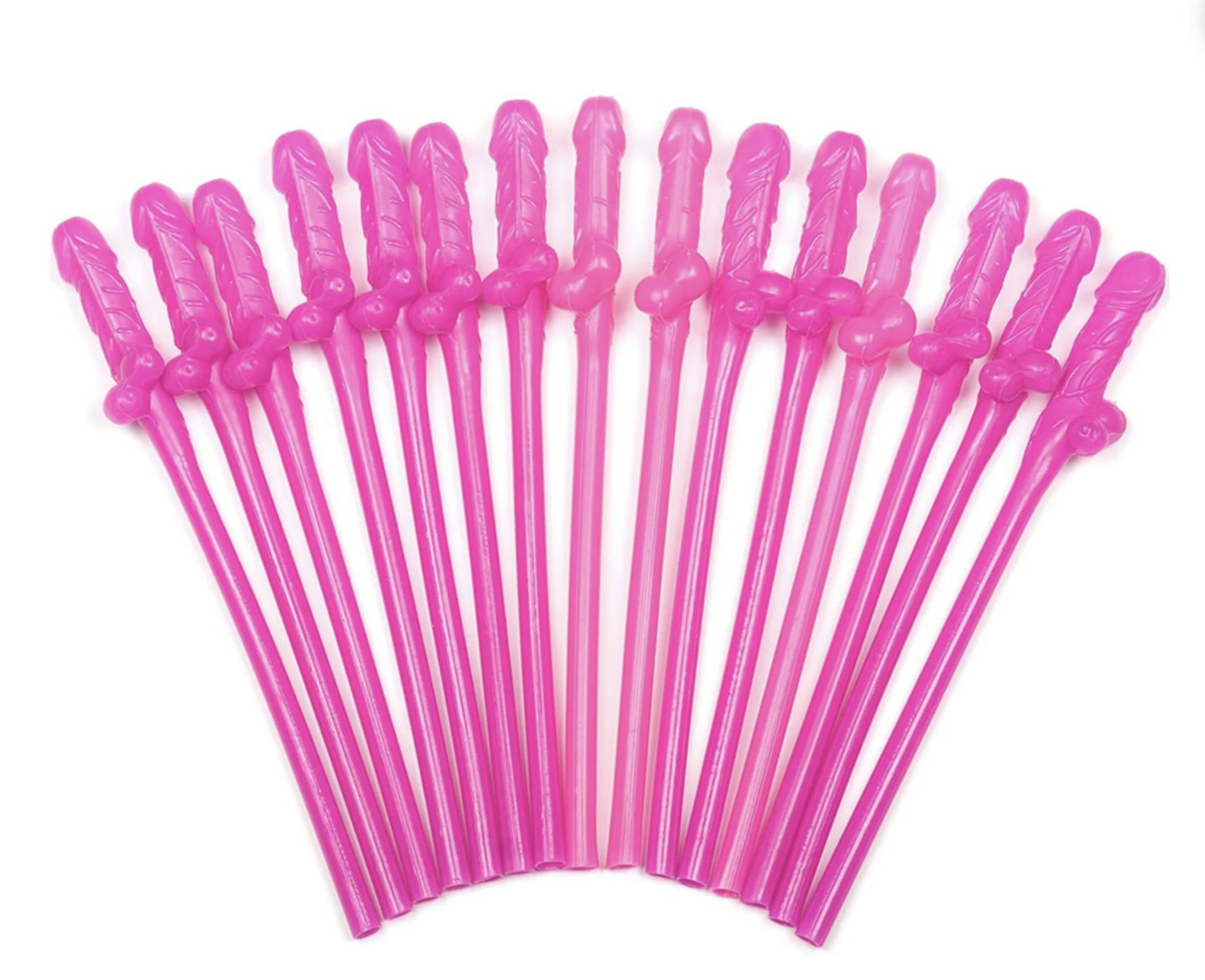 Neon Pink Willy Straws