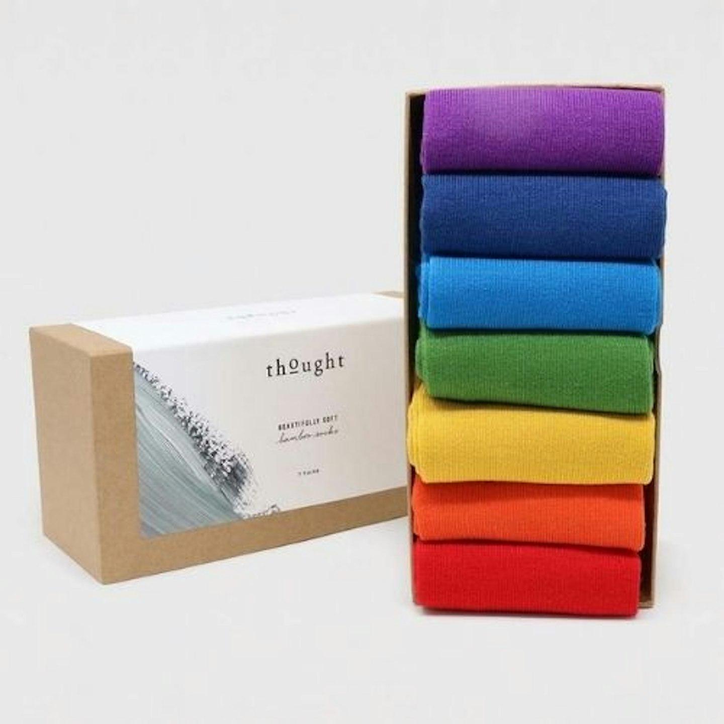 Rainbow Leftover Bamboo Organic Cotton 7 Pack Sock Box