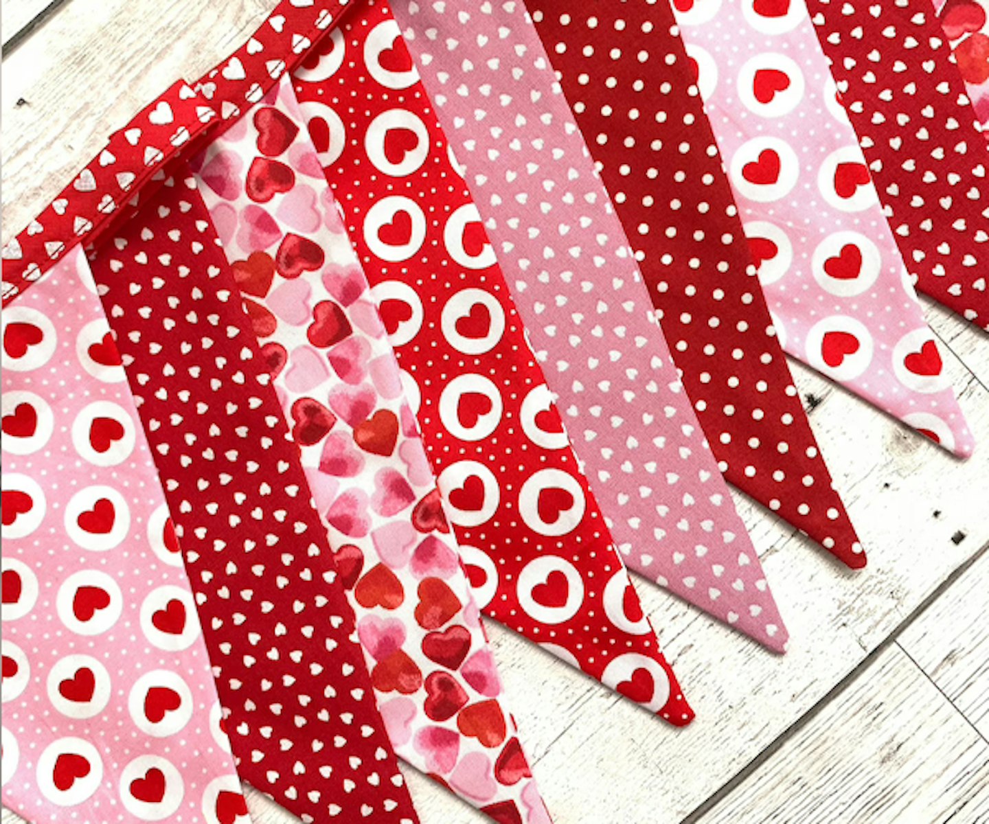 Pink and Red Heart Bunting
