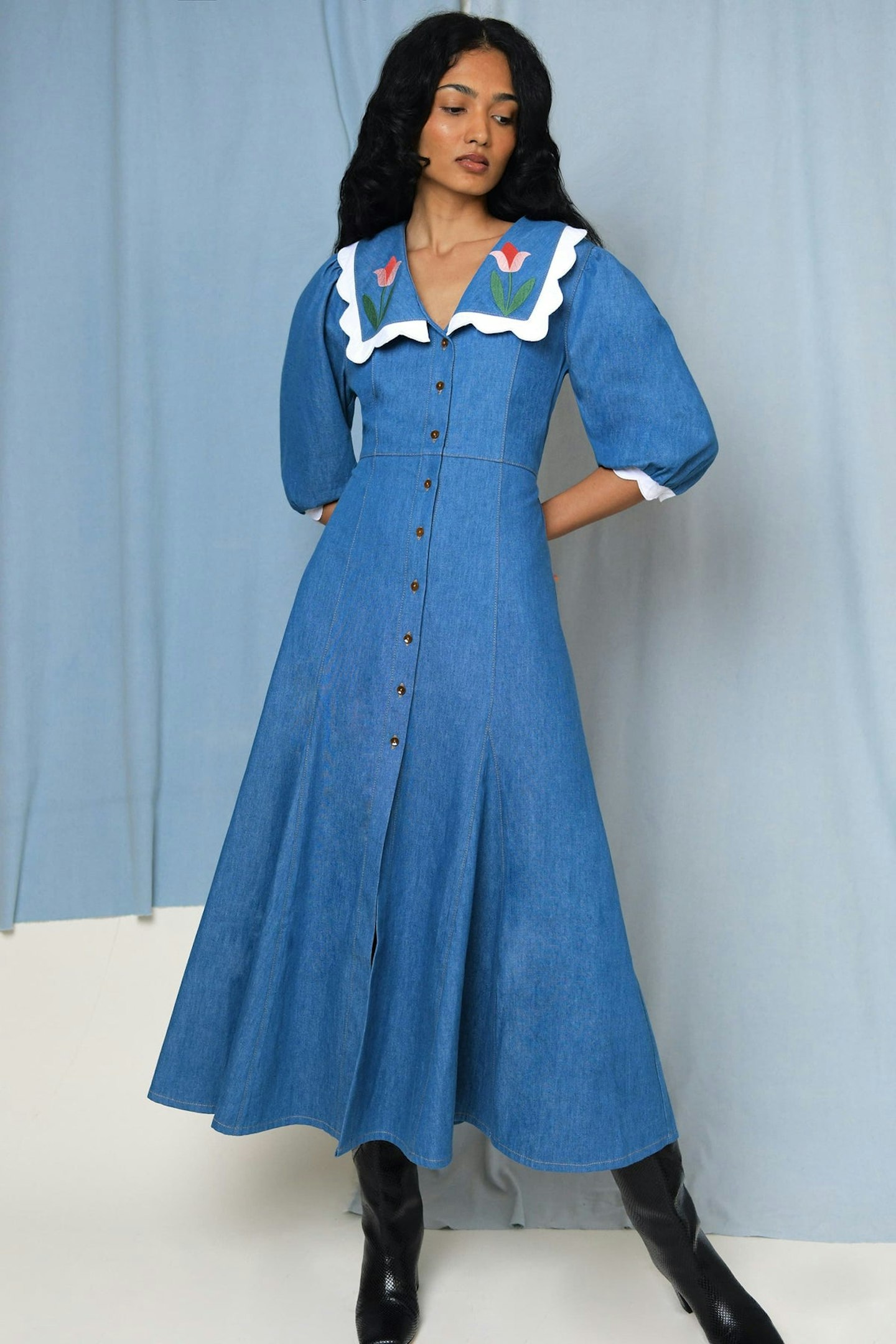 Monday – Rixo, Sustainable Denim Dress, £285