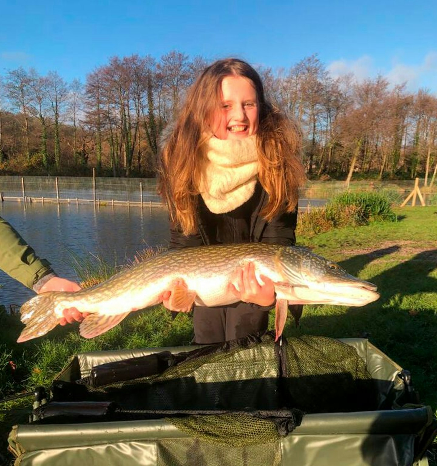 11-year-old Erin Wilson banked this 25lb 5oz pike on her very first cast