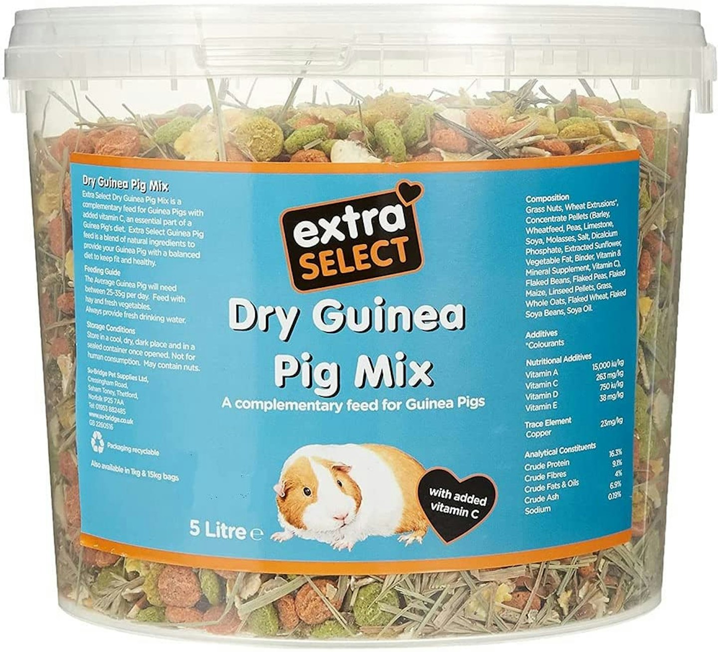 Extra Select Dry Guinea Pig Mix Bucket, 5 Litre