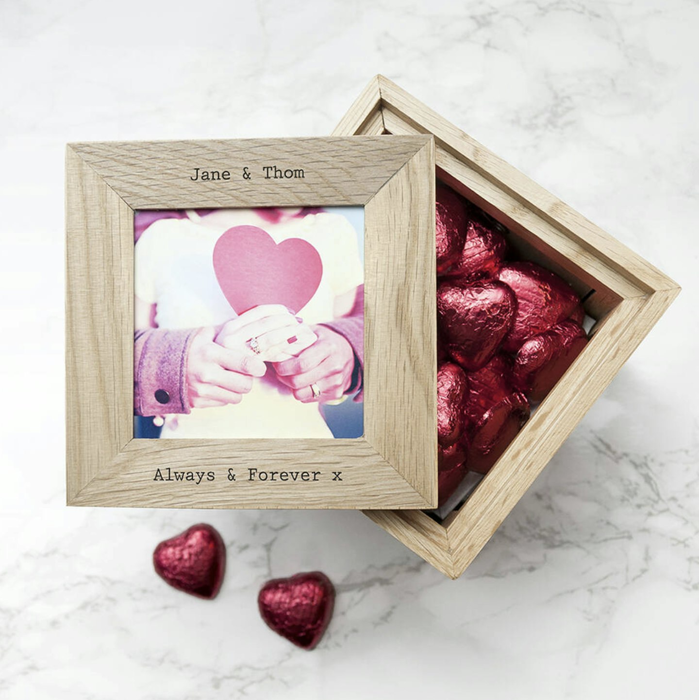 Personalised 30 Days Of Hearts Photo Cube