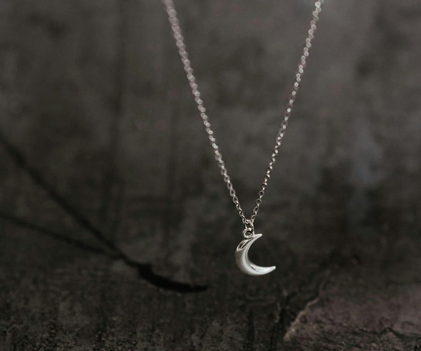 Silver Crescent Moon Necklace