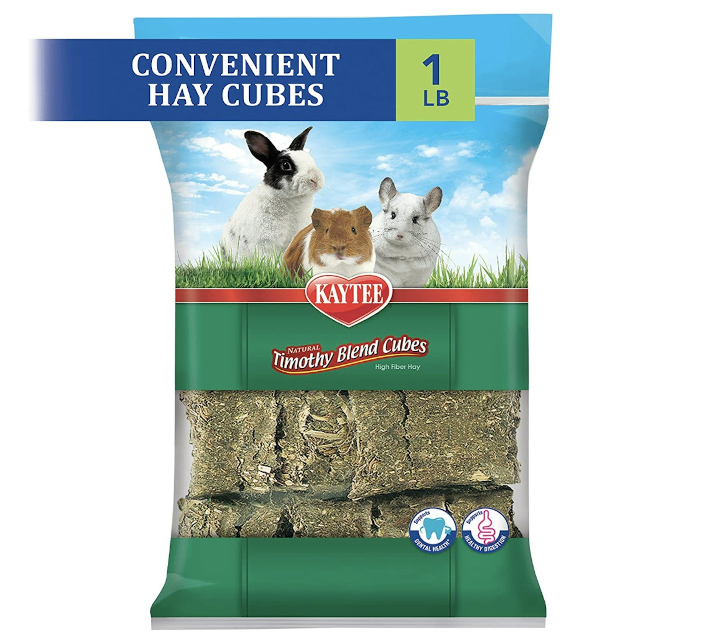 Kaytee Natural Timothy Hay Cubes High Fibre Food, 454 g