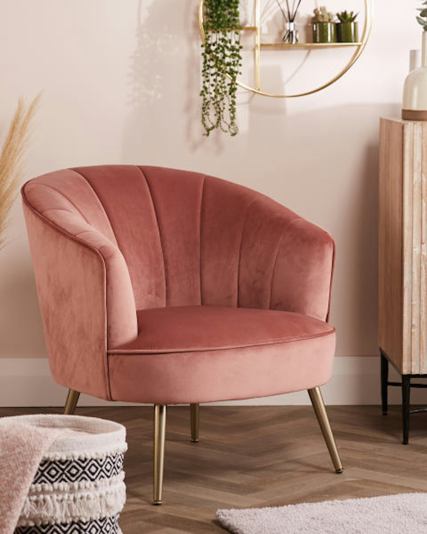 Aldi, Pink Shell Accent Chair, £109.99