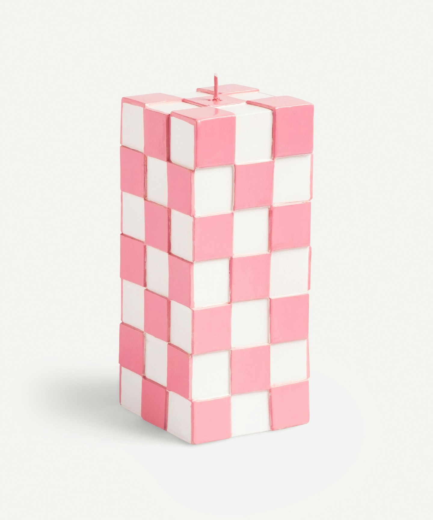 Klevering, Pink Check Large Candle, WAS £22 NOW £19.80