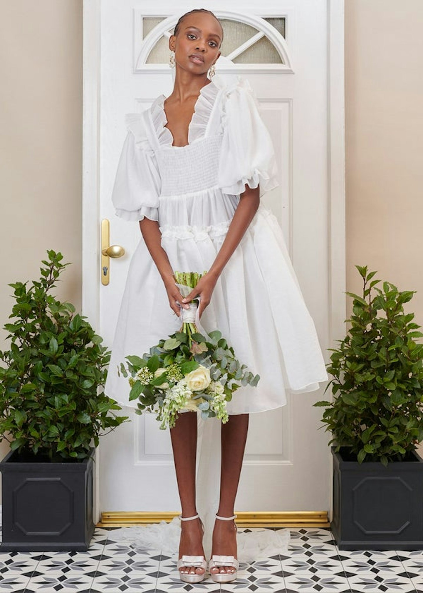 best high street wedding dresses Sister Jane, Aurelie Oversized Midi Dress in Ivory, available to rent at Rotaro from £19
