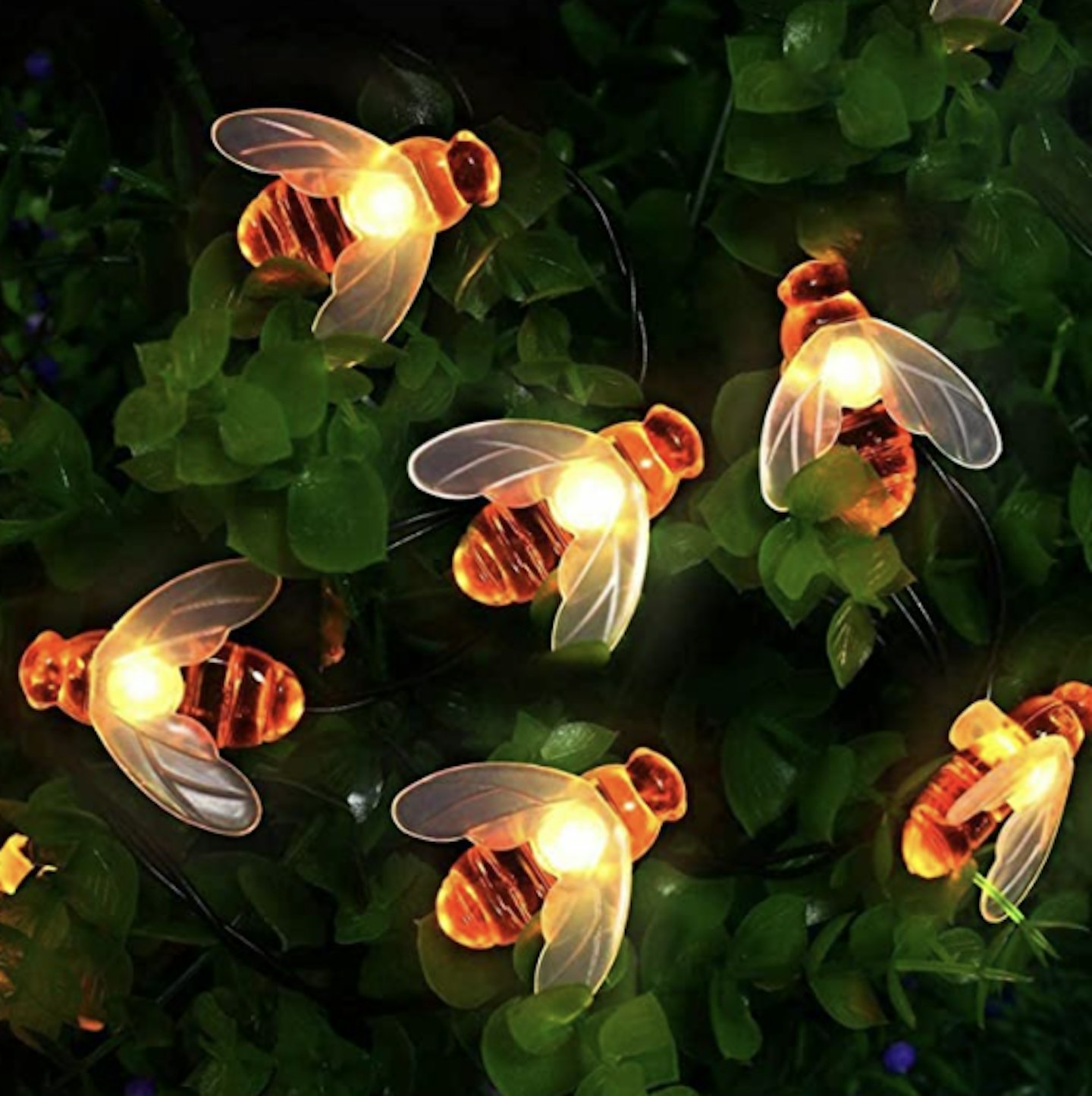 [50 LED] Solar Garden Lights, Honey Bee Fairy String Lights