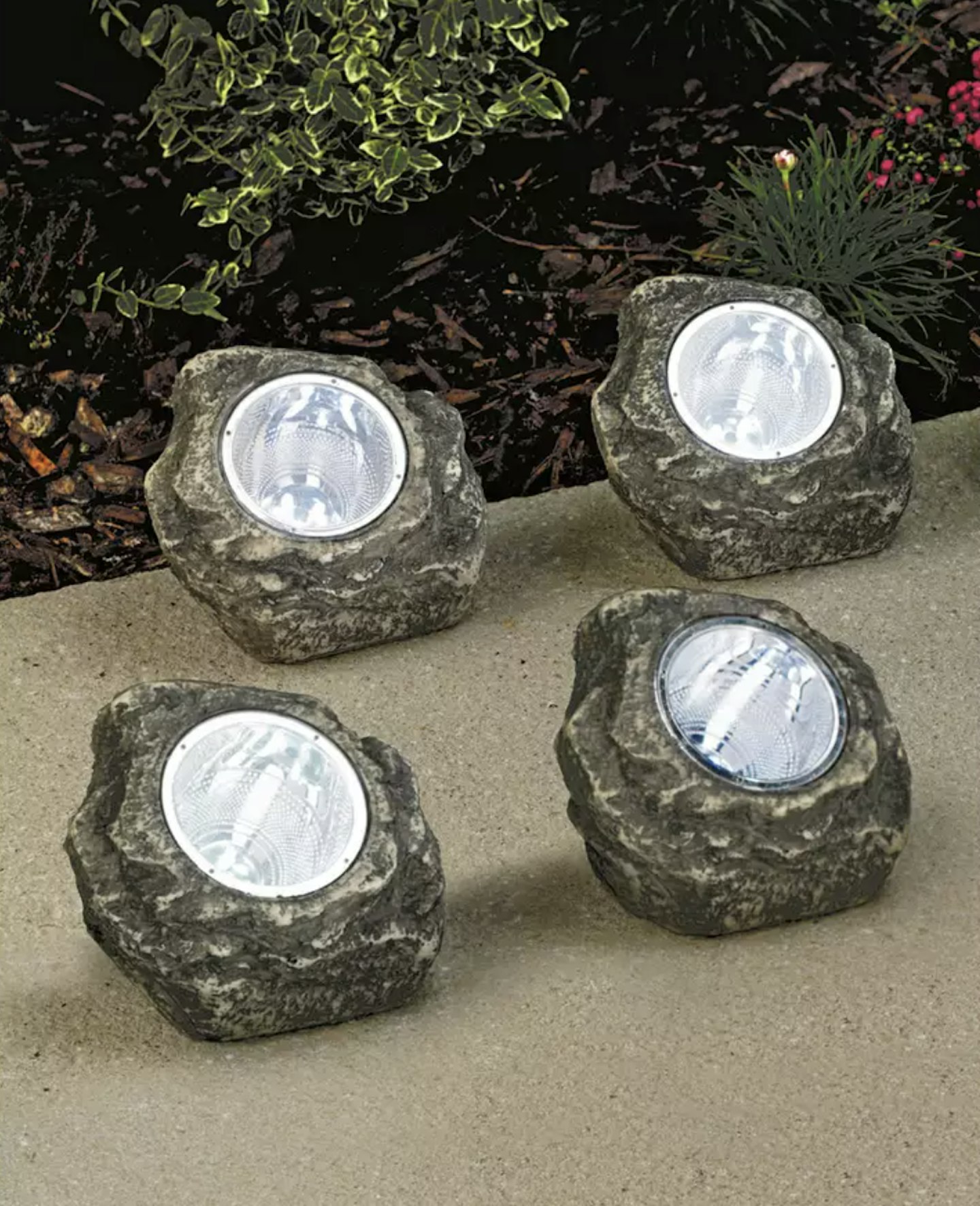 Habitat Set of 4 LED Solar Rock Lights