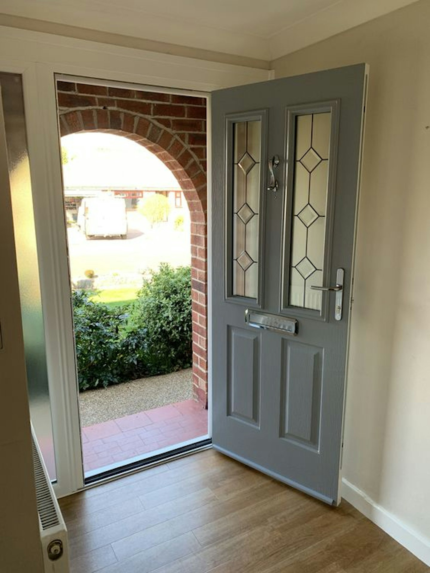 Grey front door