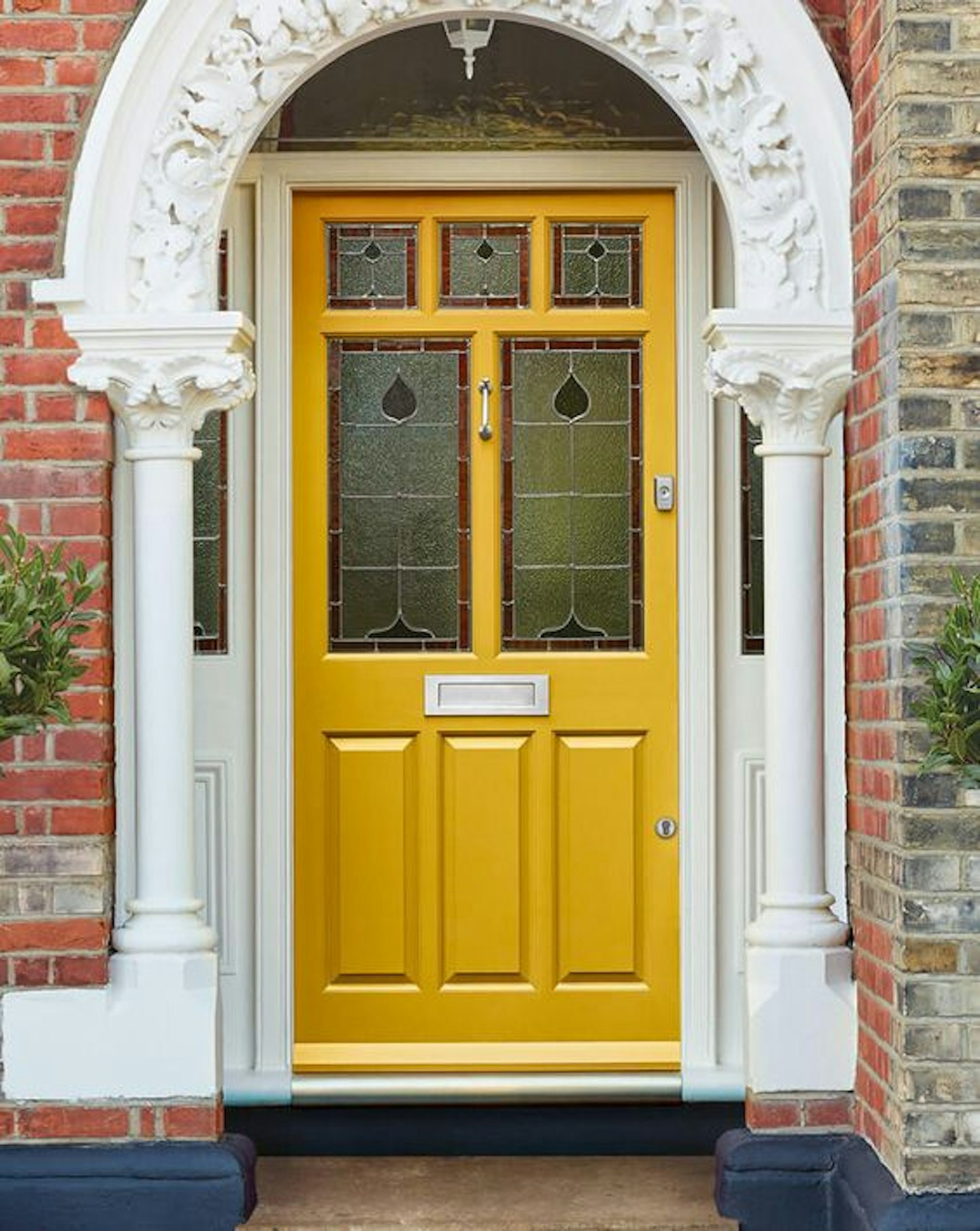 Bright yellow front door