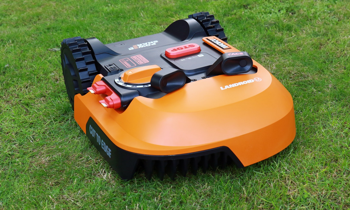 Worx Landroid M500 robotic lawnmower looking a bit sad