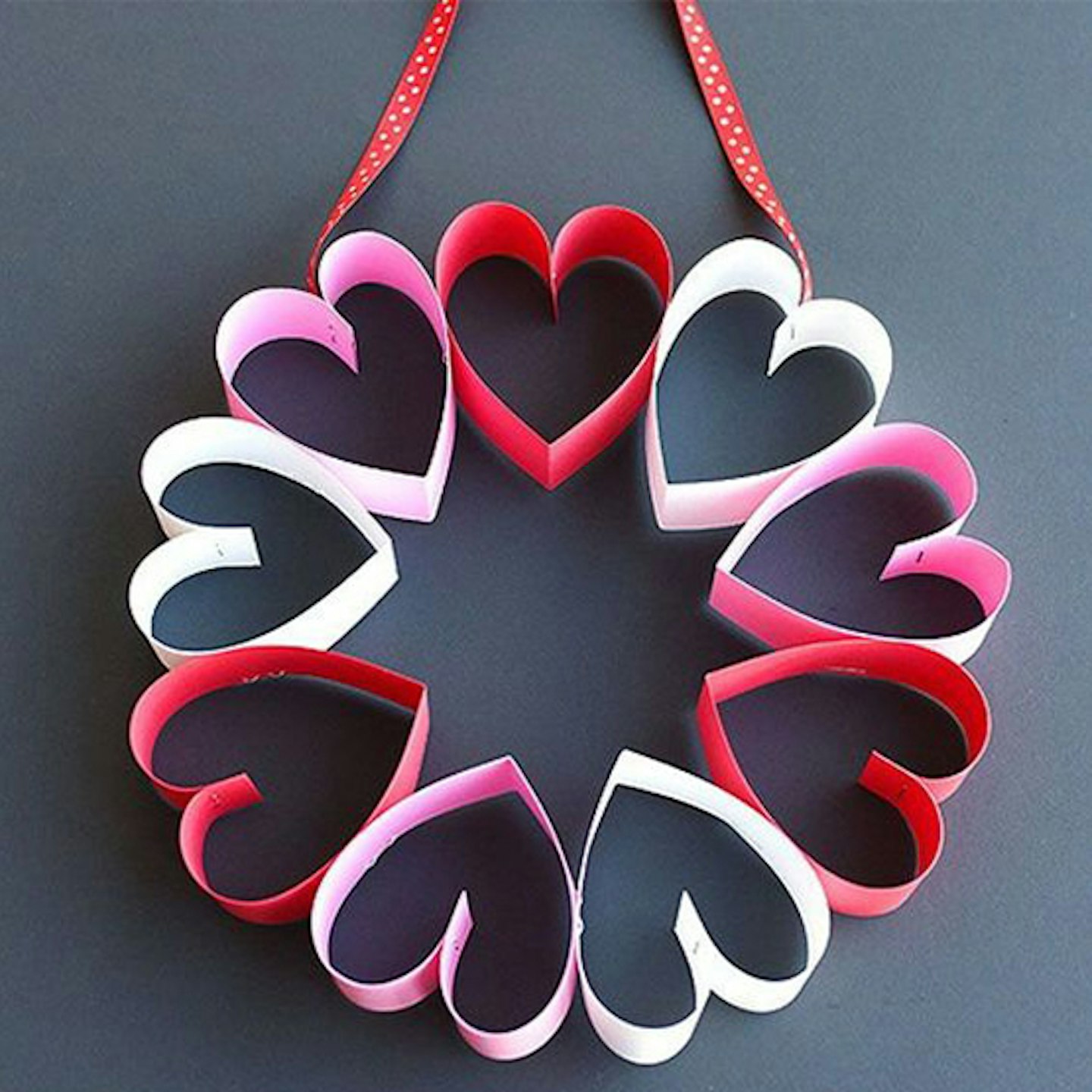 Stapled Paper Heart Wreath