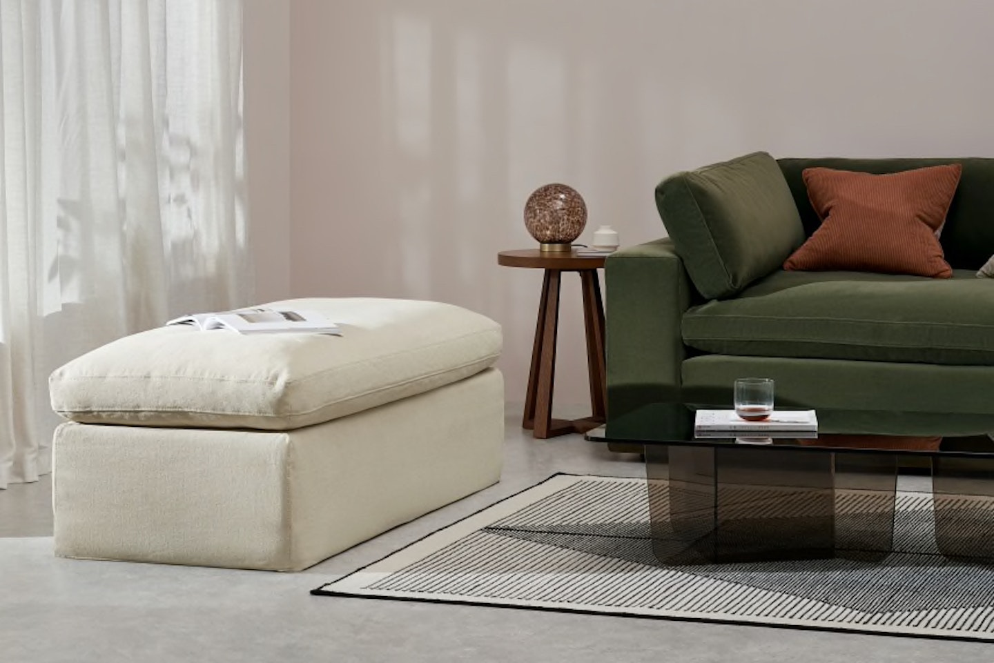 MADE, Samona  Ottoman Sofa Bed Natural Cotton & Linen Mix, £549