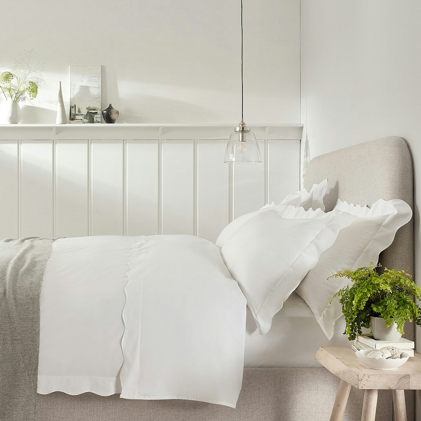 The White Company, Scallop Edge Bed Linen Collection, From £25