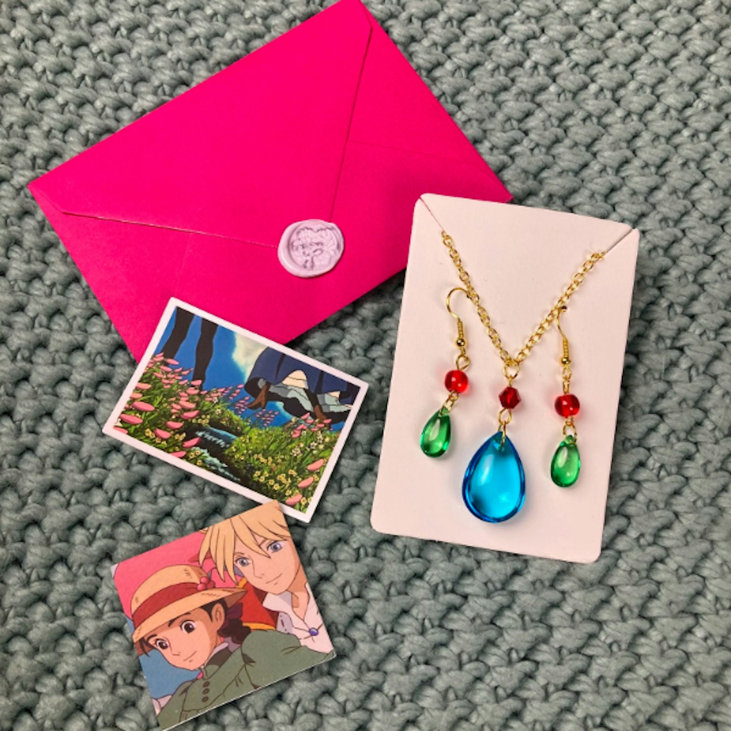 Howl's Moving Castle Necklace and Earrings Set