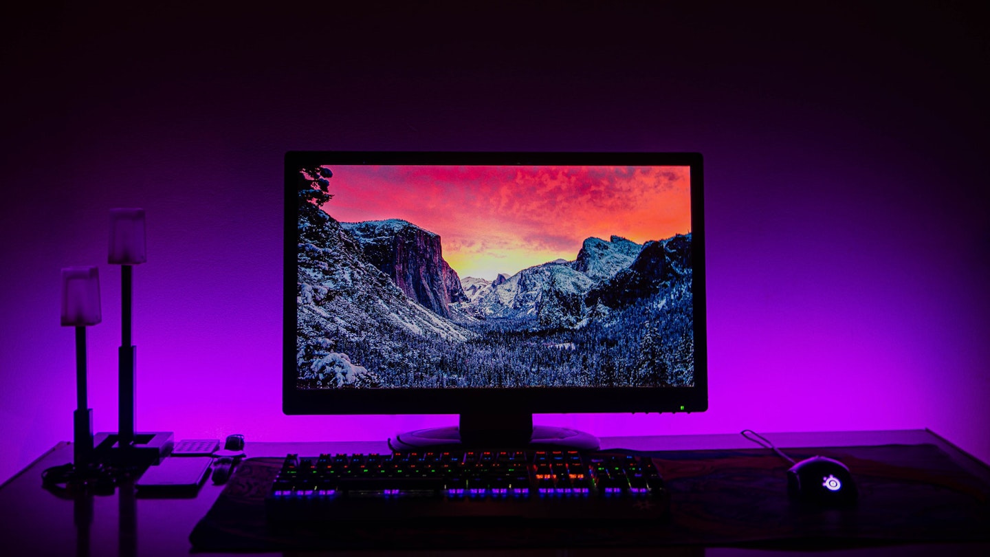 Gaming monitor on a desk