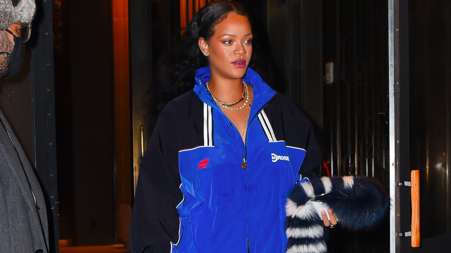 Rihanna wearing a tracksuit from Martine Rose