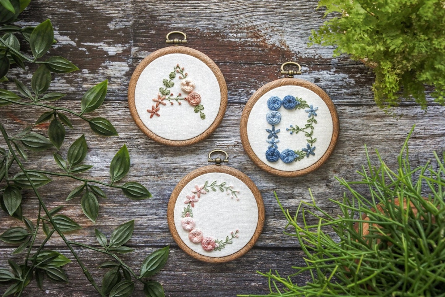 Etsy,Personalised Hand Embroidery Floral Hoop Art, From £22.99