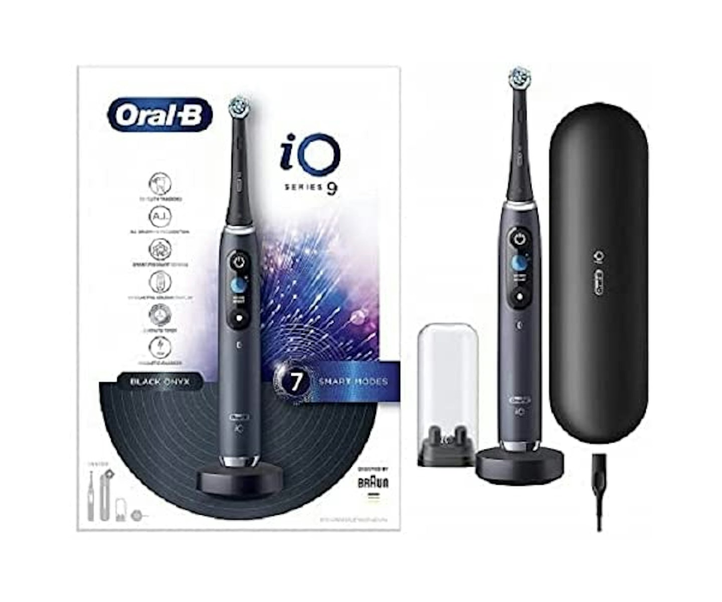 Oral-B iO9 Black Ultimate Clean Electric Toothbrush, Two Pin Plug