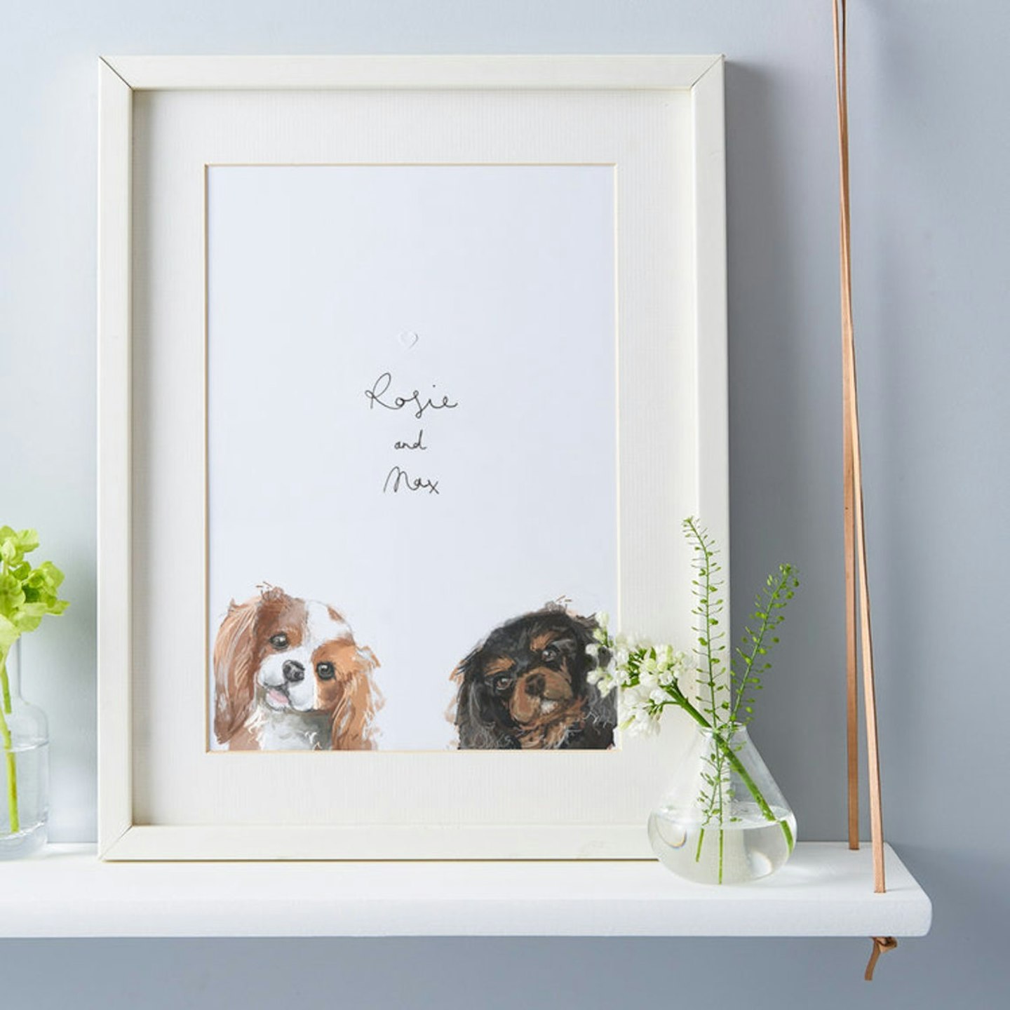 Etsy, Personalised Double Peekaboo Dog Illustrated Print, £44