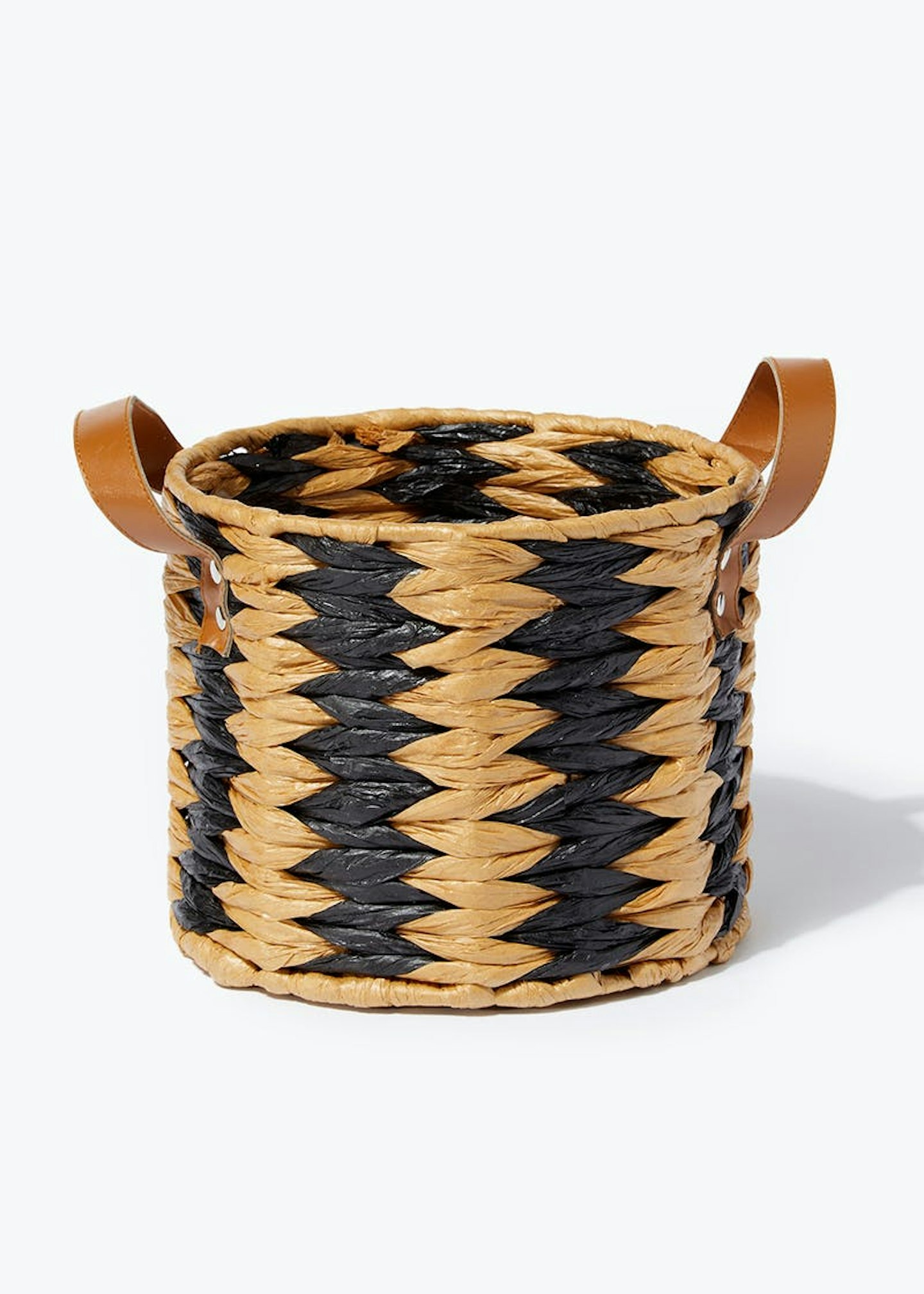 Matalan, Natural Patterned Woven Split Storage Basket (24cm x 19cm), WAS £10 NOW £8