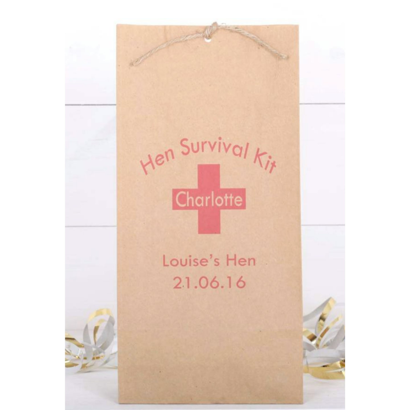 Personalised Hen Survival Kit Bag