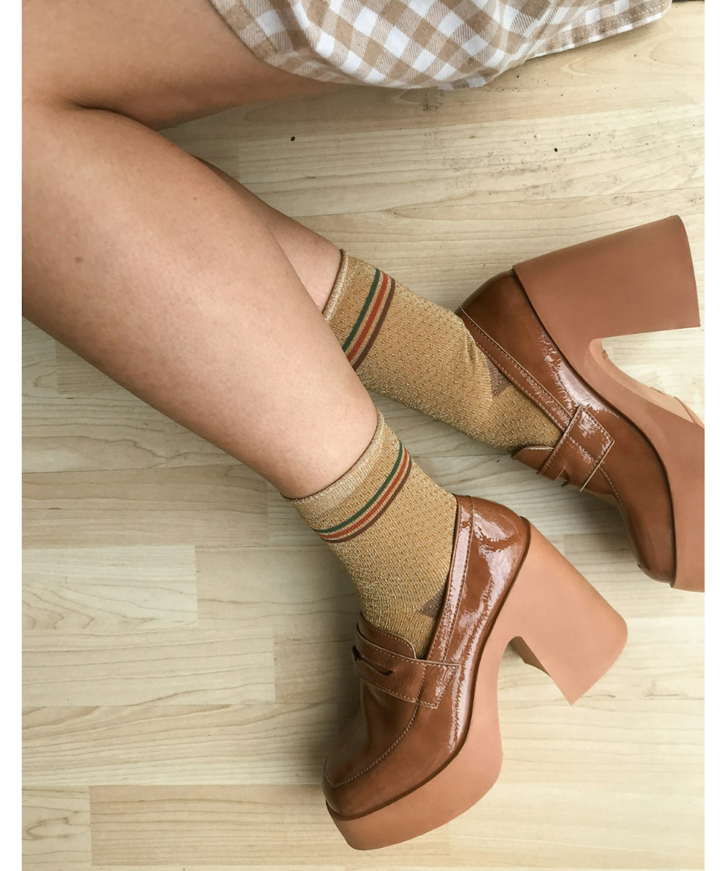 ASOS DESIGN Profile Chunky High Heeled Loafer in Tan