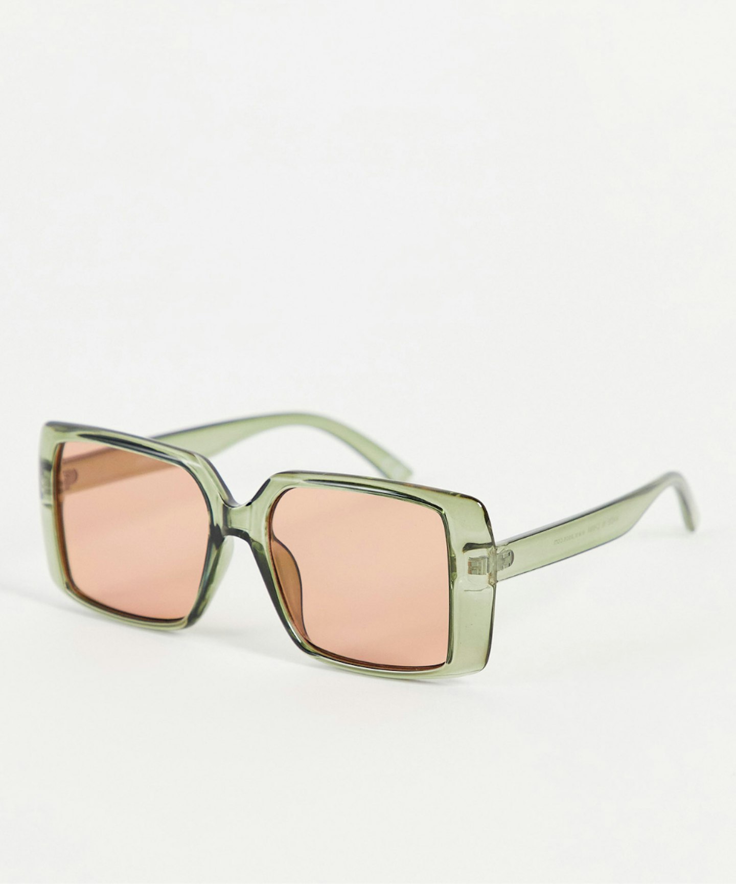ASOS DESIGN Recycled Frame 70s Sunglasses with Orange Lens in Green