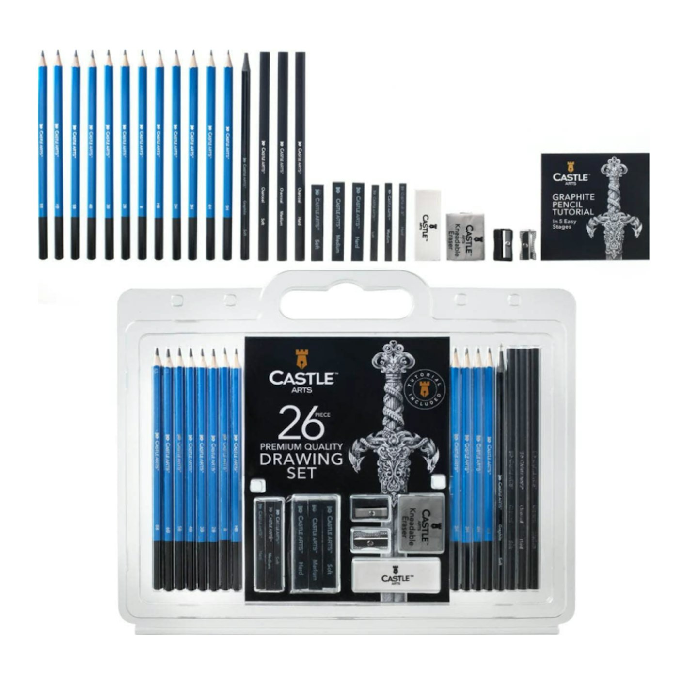 Castle Art Supplies 26 Piece Premium Drawing and Sketching Set
