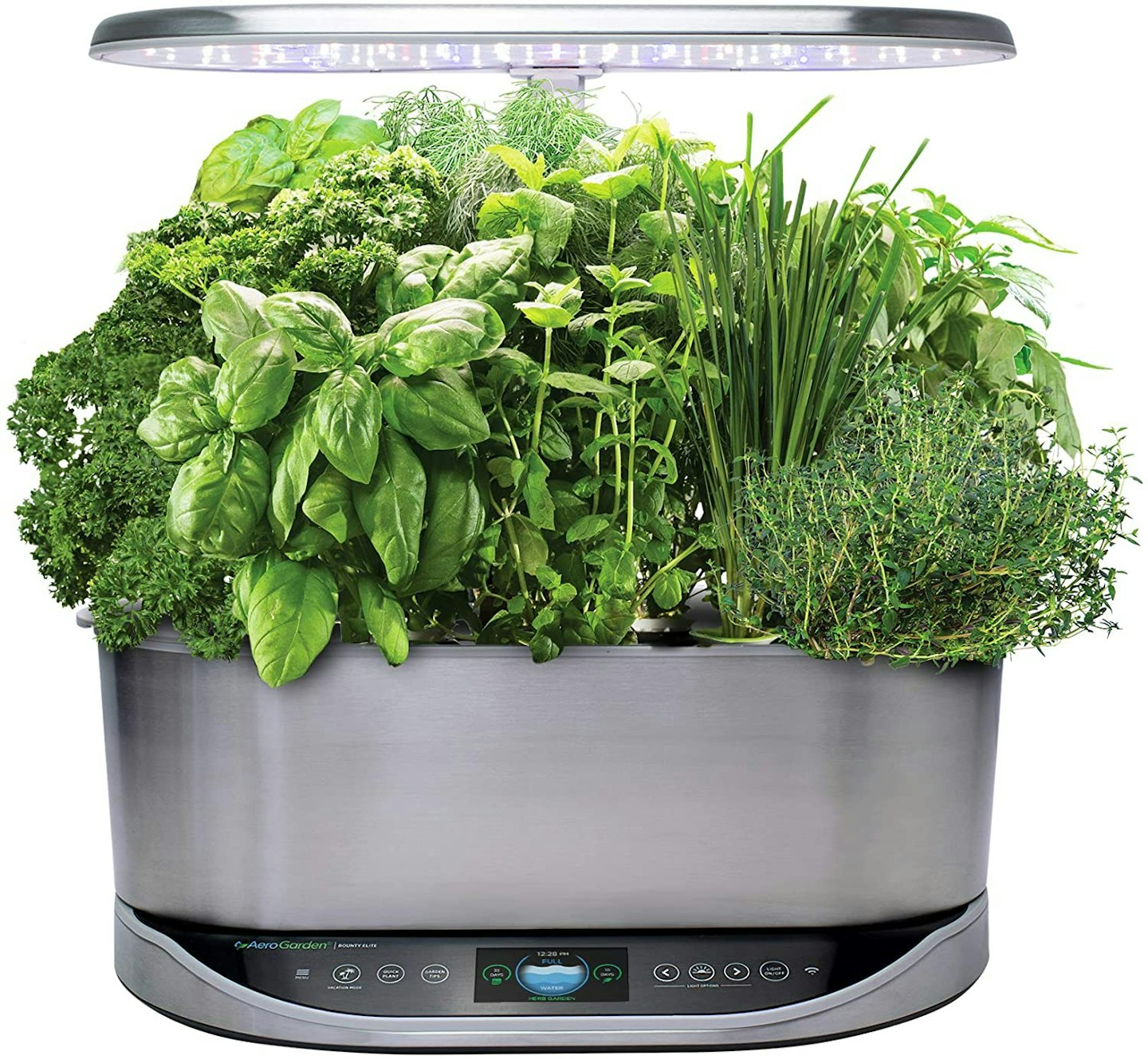 AeroGarden 903134-1100 Bounty Elite-Stainless Indoor Garden, Steel