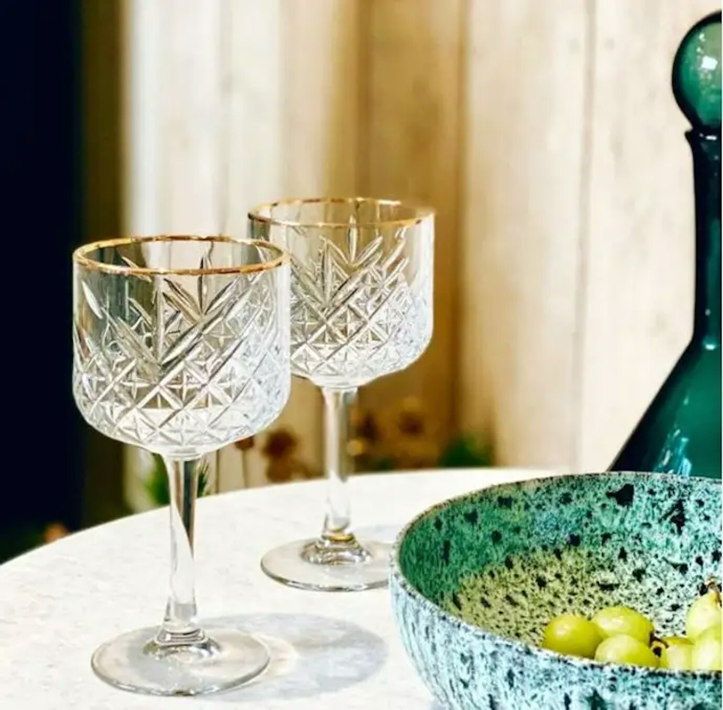 The Forest & Co Set of Two Gold Rimmed Cocktail Glasses