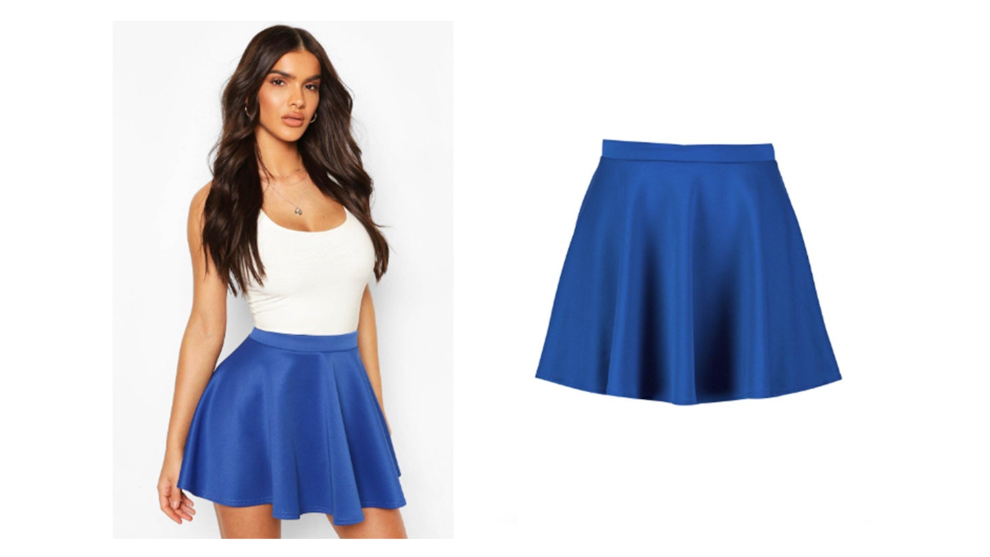 Basic micro fit and flare skater skirt