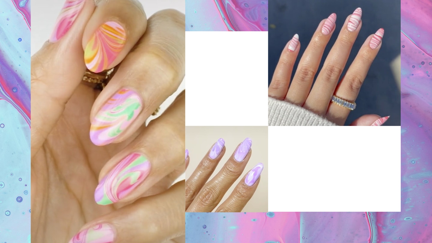 Nails with Marble Swirls Go Viral on TikTok