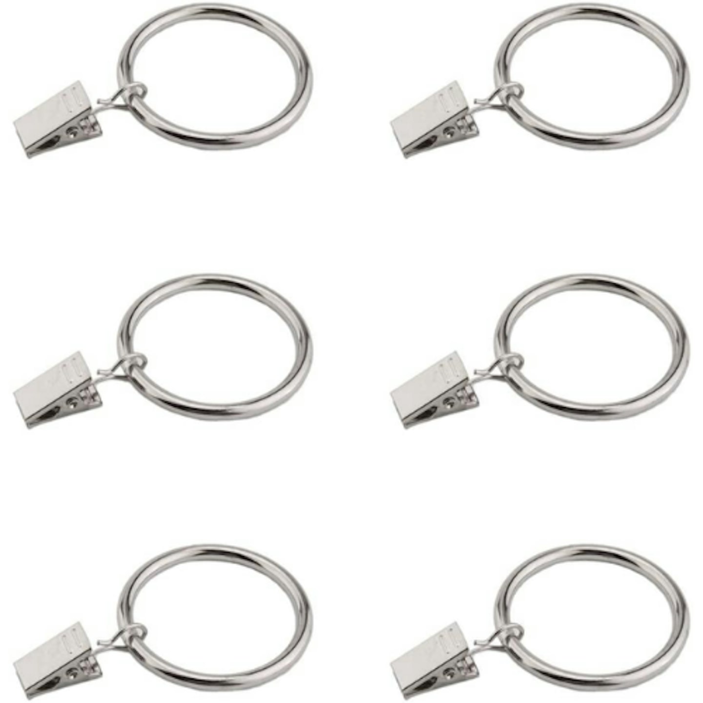 Coideal Silver Curtain Ring Clips with Hook